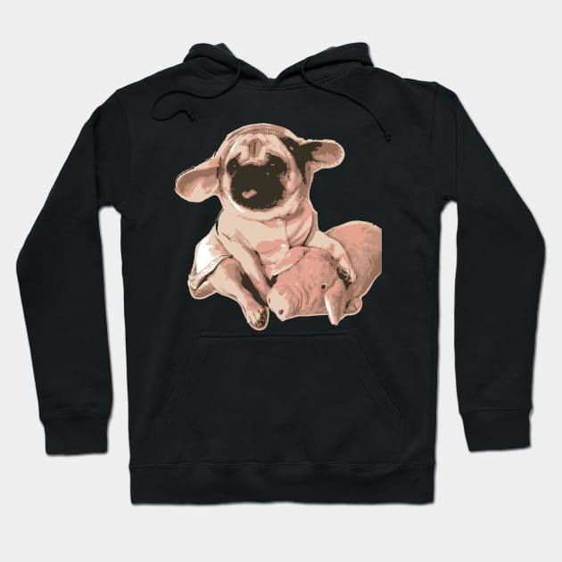 dog with pig - oil paint Hoodie by ngoclucbkhn